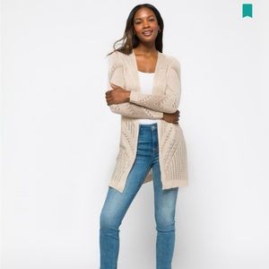 NWT Small Love Ellie Cheril Pointelle Duster Cardigan